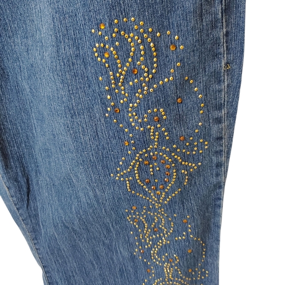 🎁Ashley Stewart Plus Size Jeans with Embellishments Size 22 - Picture 3 of 7